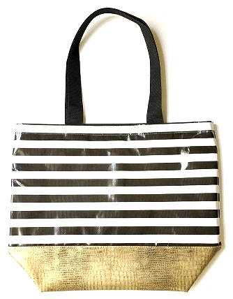 black and gold beach bag