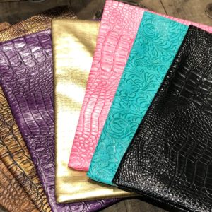 All Faux Leather Large Zip Pouch